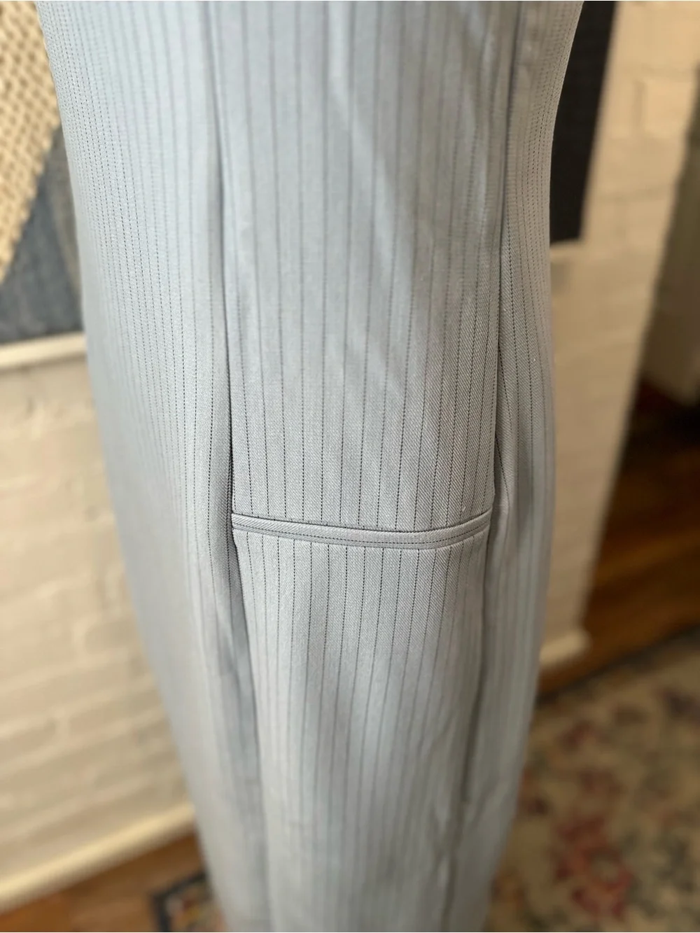 Abercrombie & Fitch Blue Pin Stripe Bodycon Midi Dress